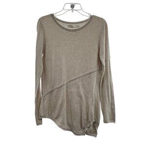 Prana Women's Asymmetric Hem Pullover Sweater Lightweight Cream Size Small